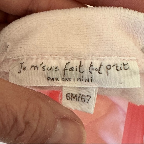 CATIMINI Paris Vintage Baby Girl Velour Romper Sleeper One Piece Pink - Picture 2 of 16